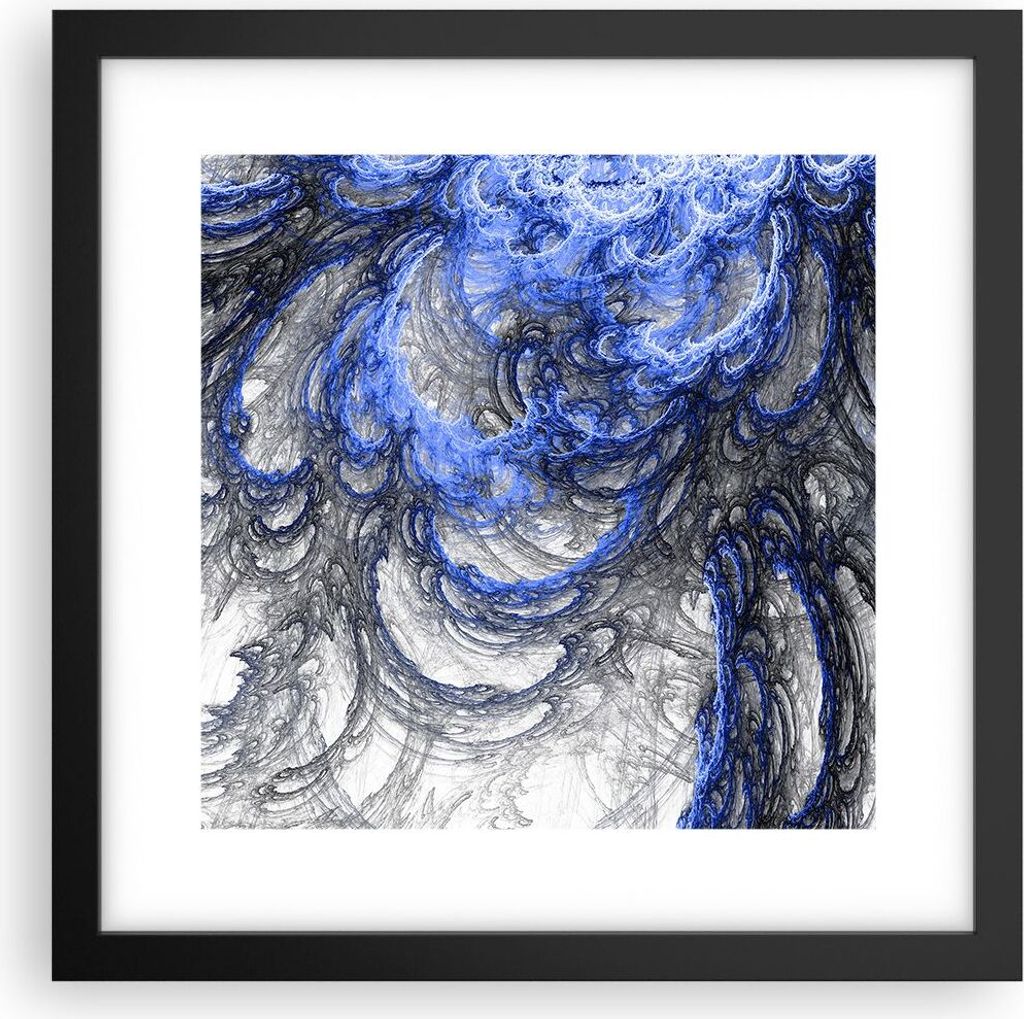 Gerahmtes Poster - Schwarzer Rahmen - Abstraktion modern - 30x30 cm - Wand Bild - Wanddeko - Wandbilder - Kunstposter - Wandposter - Bilderrahmen -...