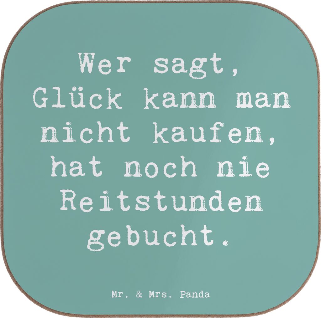 Mr. & Mrs. Panda Untersetzer für Gläser Spruch Reitlehrerin Freude - Meeresbrise - Geschenk, Holzuntersetzer, Getränkeuntersetzer, Reitlehrer, B...