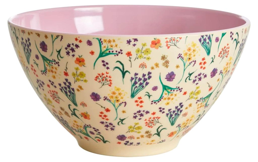 Melamin Salatschüssel - Multi - Wildblumen-Muster