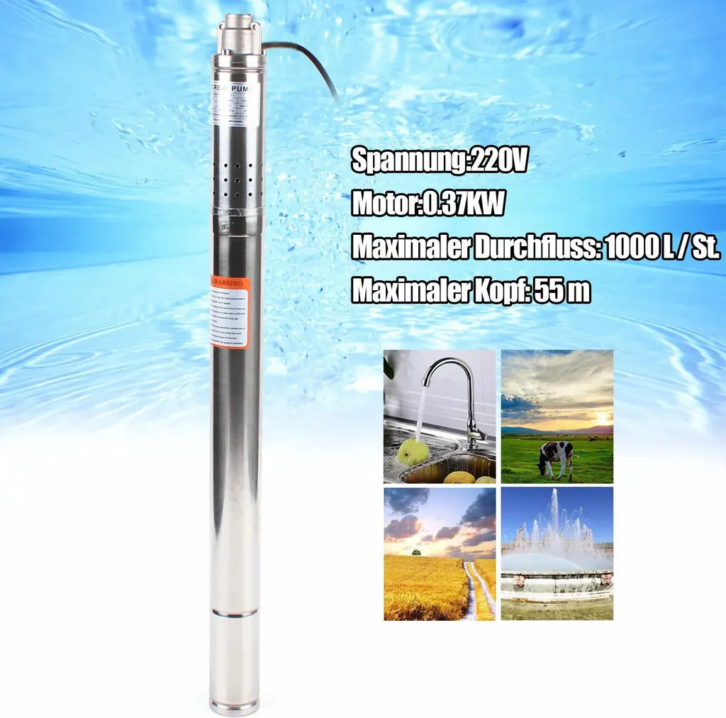 Pompe pour puits profonds 220V en acier inoxydable haute efficacité