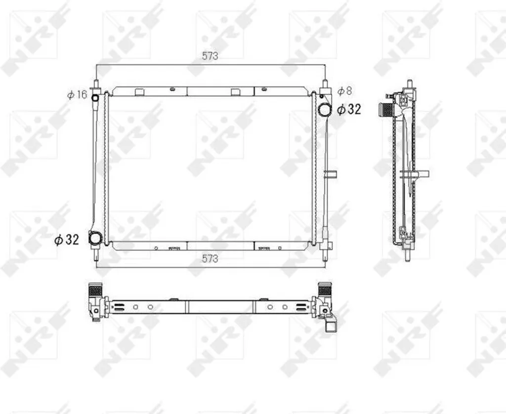 Radiateur NRF 53758 en aluminium robuste pour Micra III et Note E11