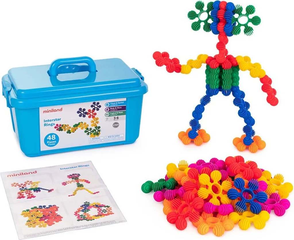 Jeu Éducatif Interstar Rings Miniland pour Motricité Fine 48 pcs