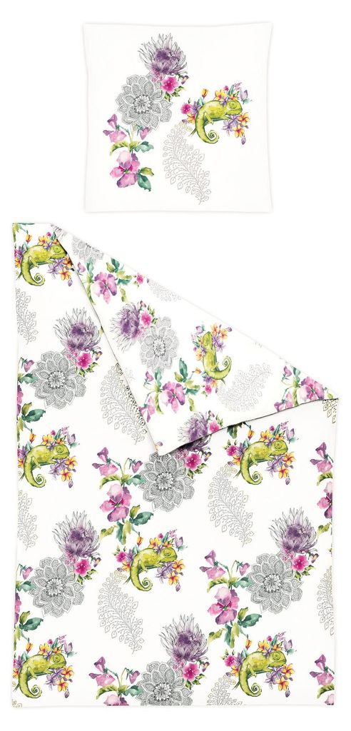 Bierbaum Mako Satin Bettwäsche 135x200cm 2 tlg. Blumen Produktbild 