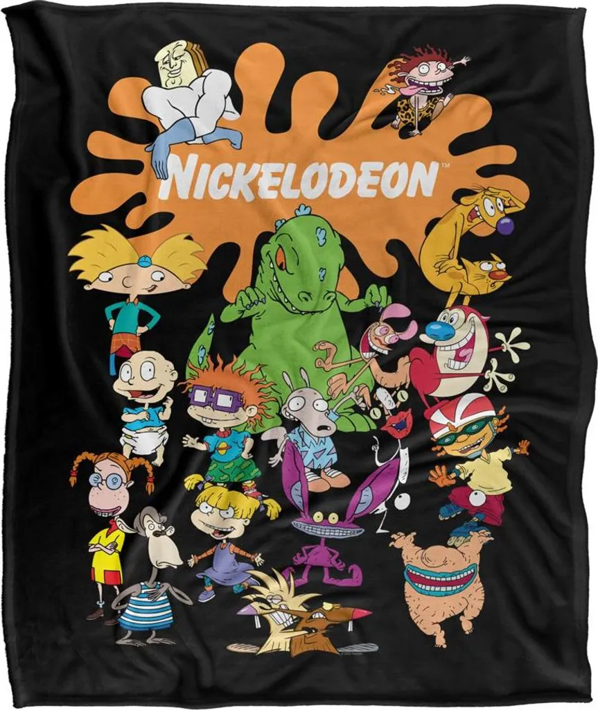Nickelodeon Platsch Groupe Couverture Soie Supersoft TV24978 Coloré