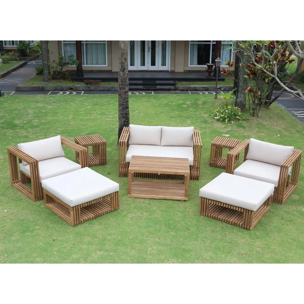 Table basse d'appoint Loppio en bois de teck massif durable 50 cm - 2