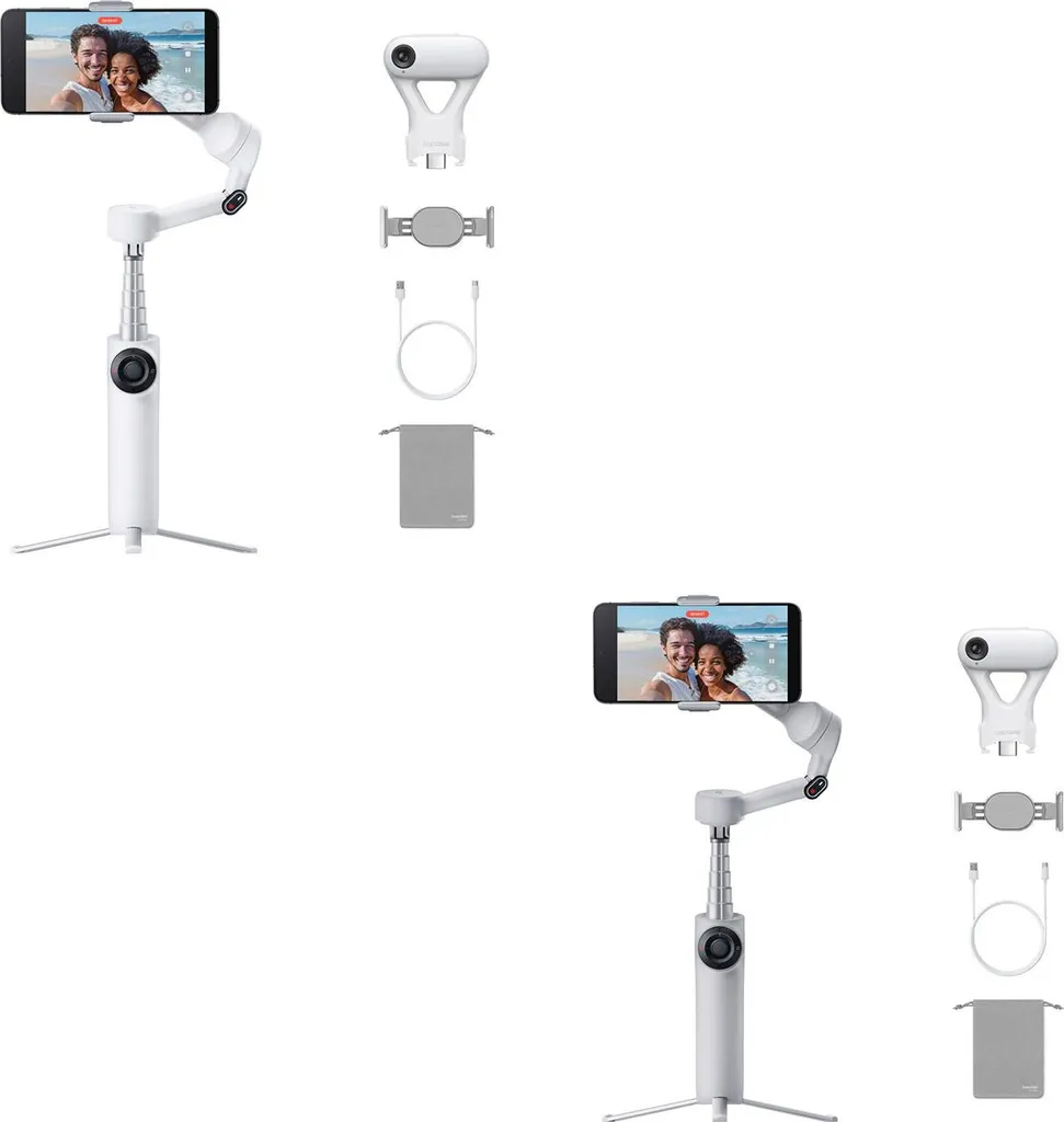 Insta360 Flow 2 stabilisateur pour vlogs et réseaux sociaux avec IA blanc