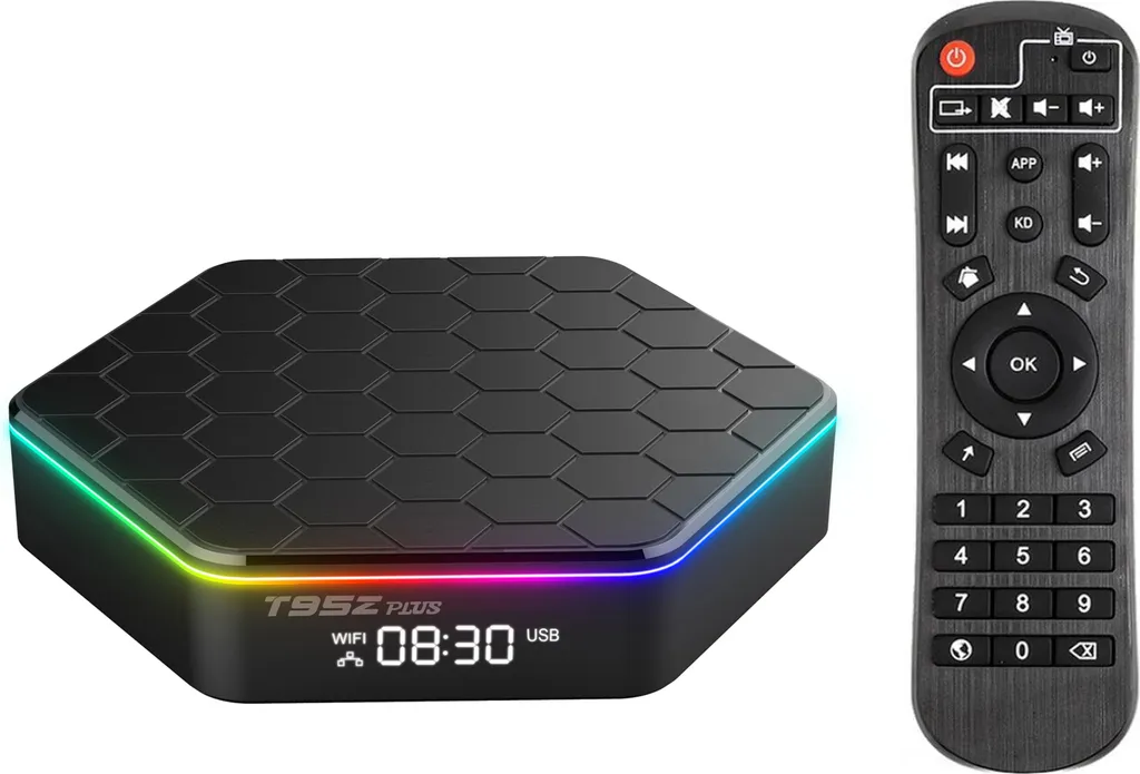 T95Z Plus Android 12.0 Smart Player Allwinner H618 Chip 6K Qualità Decodifica 4K Riproduzione fluida 2.4G+5G Dualband WiFi Bluetooth 5.0 4GB+64GB Standard Europeo