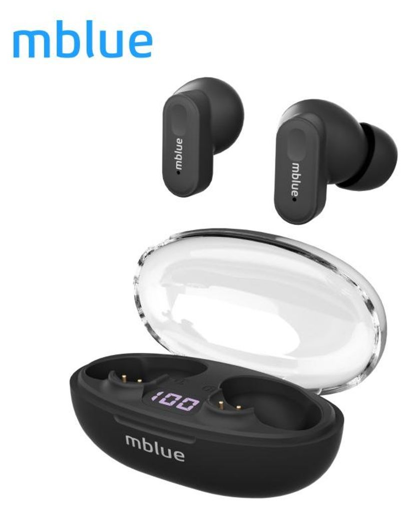 mblue AR01 True Wireless Earbuds BT In-Ear-Ohrh?rer mit LED-Anzeige, Ger?uschunterdrš¹ckung, Sportkopfh?rer, eingebautes Mikrofon, Freisprechfunk...