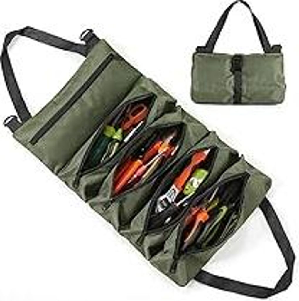 Werkzeug Rolltasche, Canvas Schraubenschlüssel Werkzeugtasche, Ideal für Klempner Handwerker und Elektriker, Mehrzweck Rolltasche, Werkzeugrolle ...