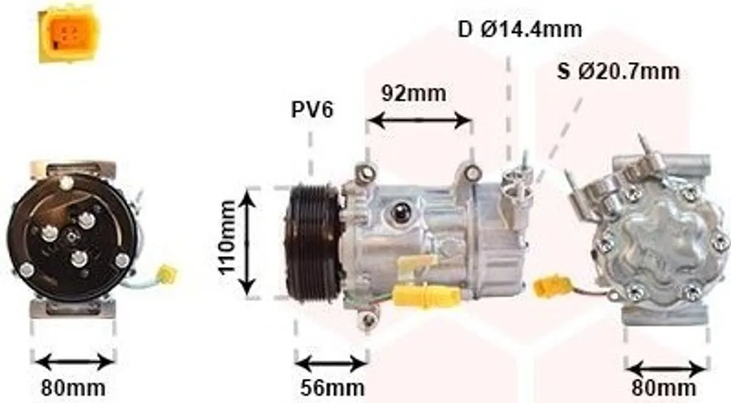 Compresseur climatiseur voiture pour MINI R56 et Clubman R55 Van Wezel