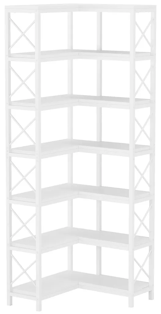 Bibliothèque d'angle pour salon et bureau - Gain de place 200 cm blanc
