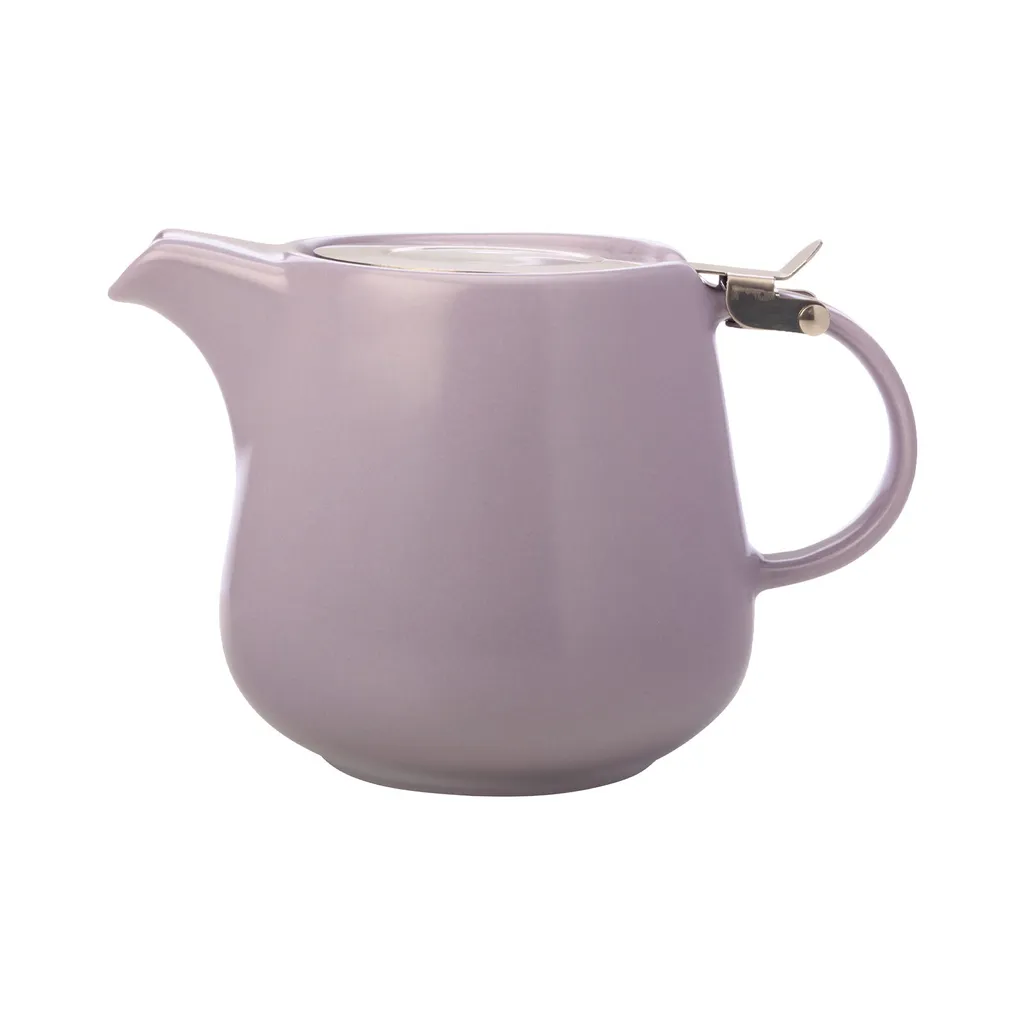Théière lavande 1200ml avec filtre amovible et bec verseur précis