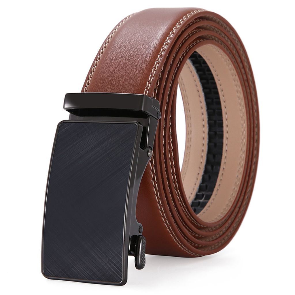 SAMTOBELY Gürtel Herren Automatik Gürtel mit Automatikschließe-3,5cm Breite Braun
