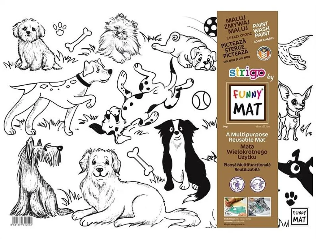 Tapis de Coloriage Lavable Strigo : Set de Table Créatif pour Enfant