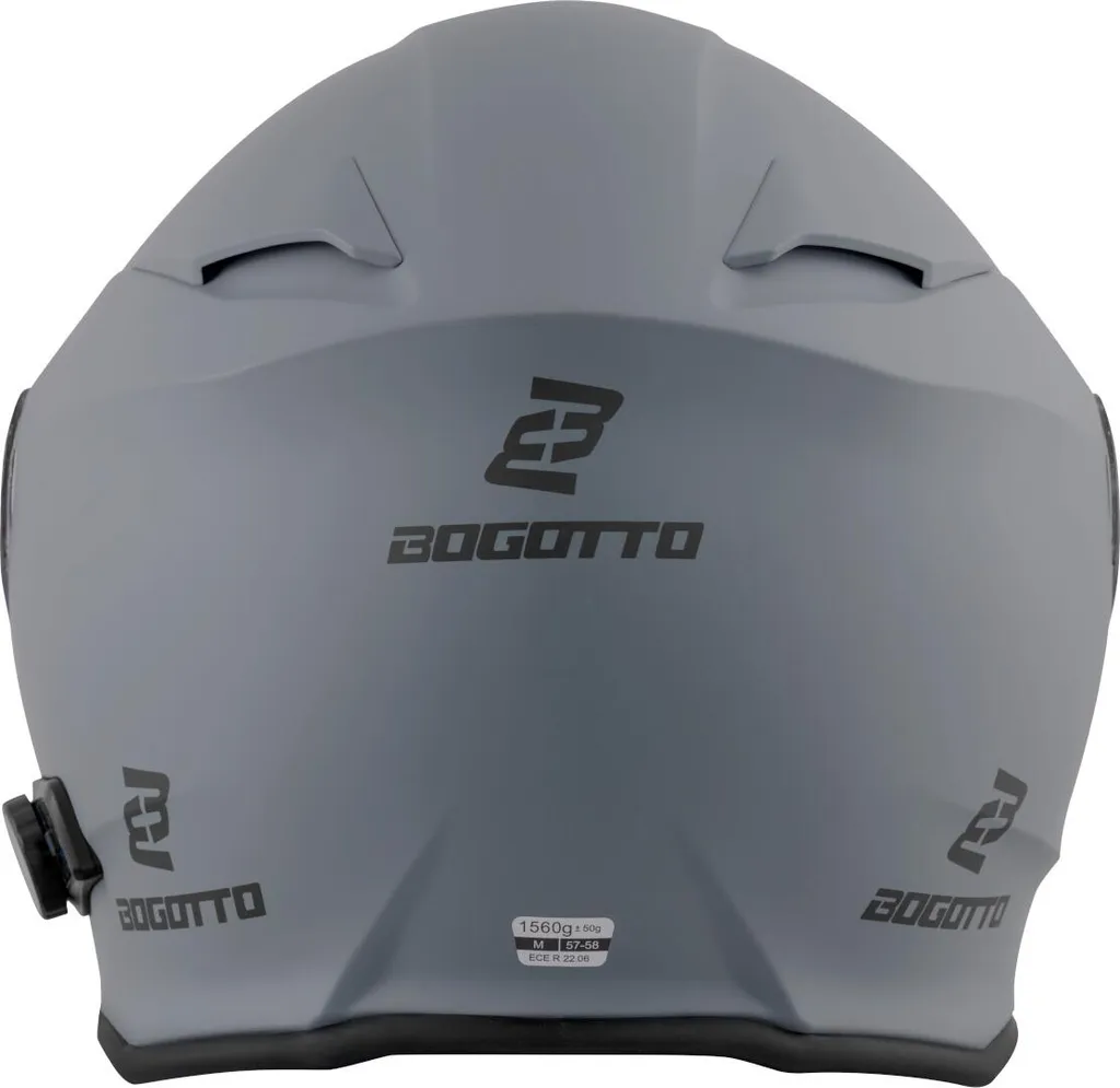 Bogotto H271 BT Bluetooth : Casque Gris Mat avec Visière et Intercom - 6