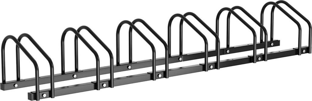 Faziango Fahrradständer für 6 Fahrräder schwarz matt - Verzinkter Stahl - Boden- und Wandmontage - Robust