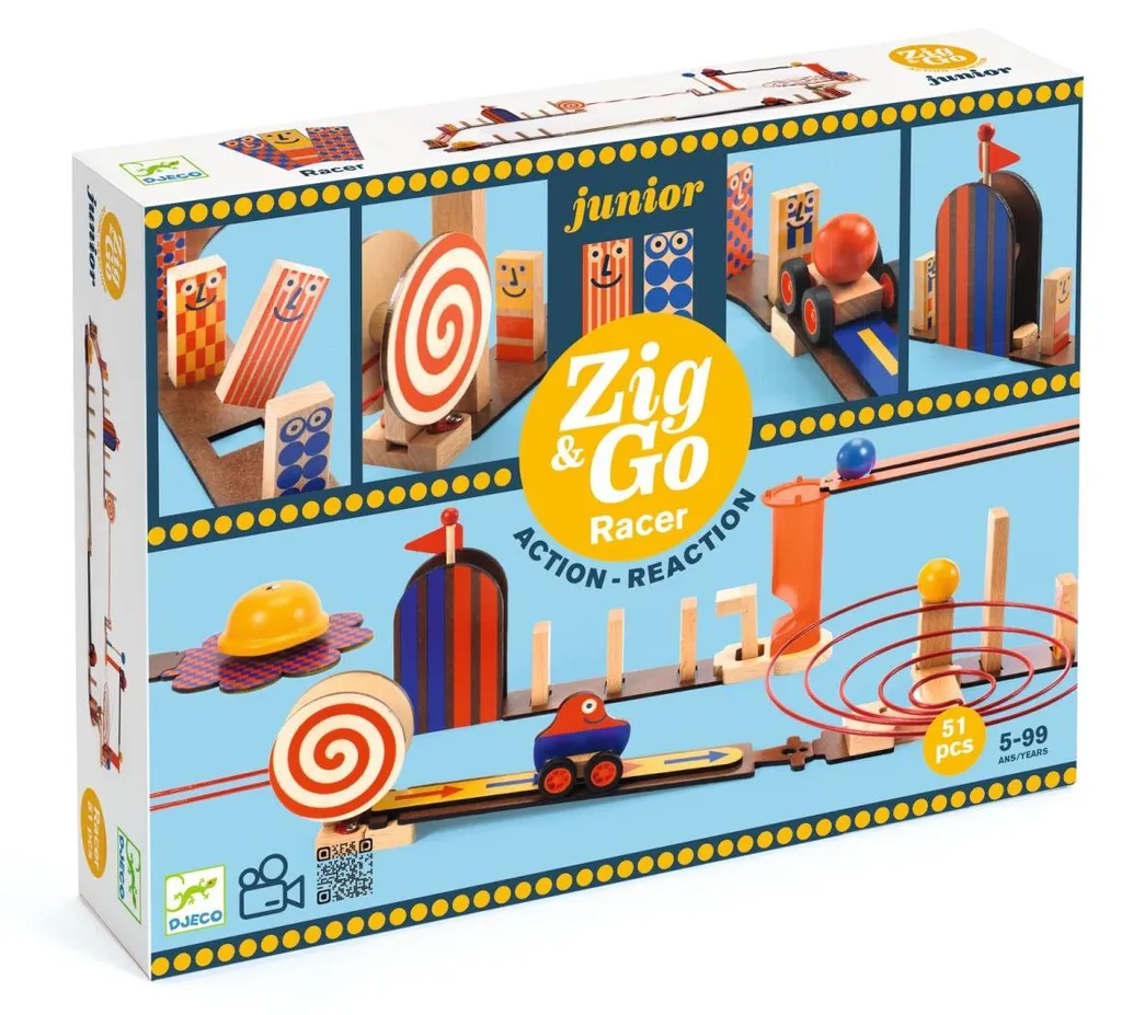 Jeu de construction bois Zig & Go Junior - Action Réaction pour Enfant