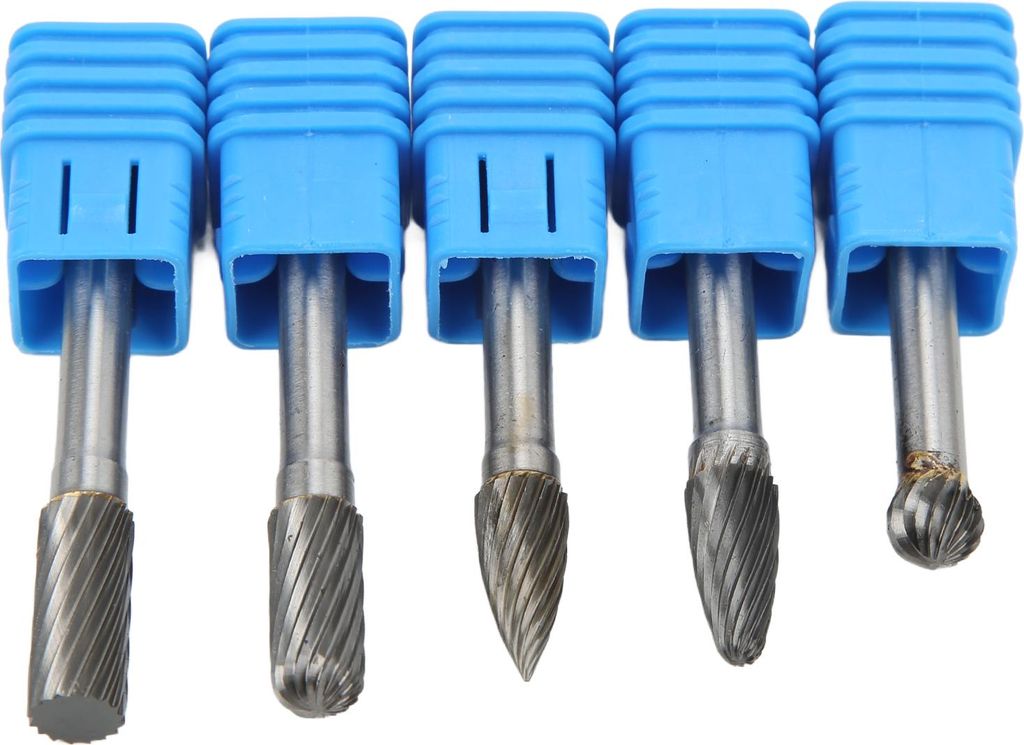 5PCS Single Cut Rotary Burr File Set Wolframcarbid 6mm 1/4in Schaft zum Polieren Schleifen Holzbearbeitung CarvingACDFG