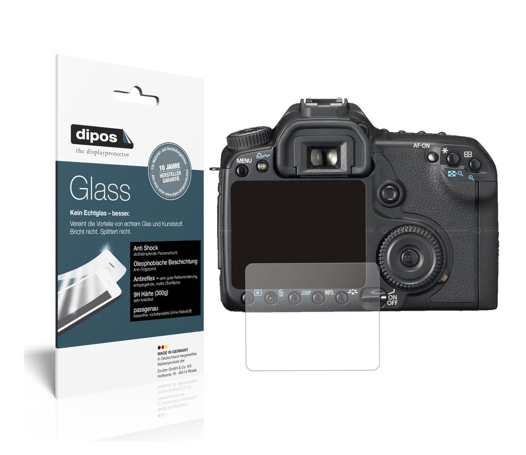1x Schutzfolie für Canon Eos 50D matt - Anti-Shock 9H Folie dipos Glass Kunststoffglas