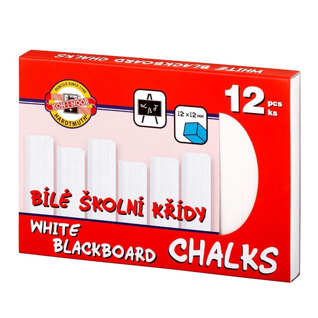 KOH Schulkreide 12 x 12 x 100 mm weiß 12er