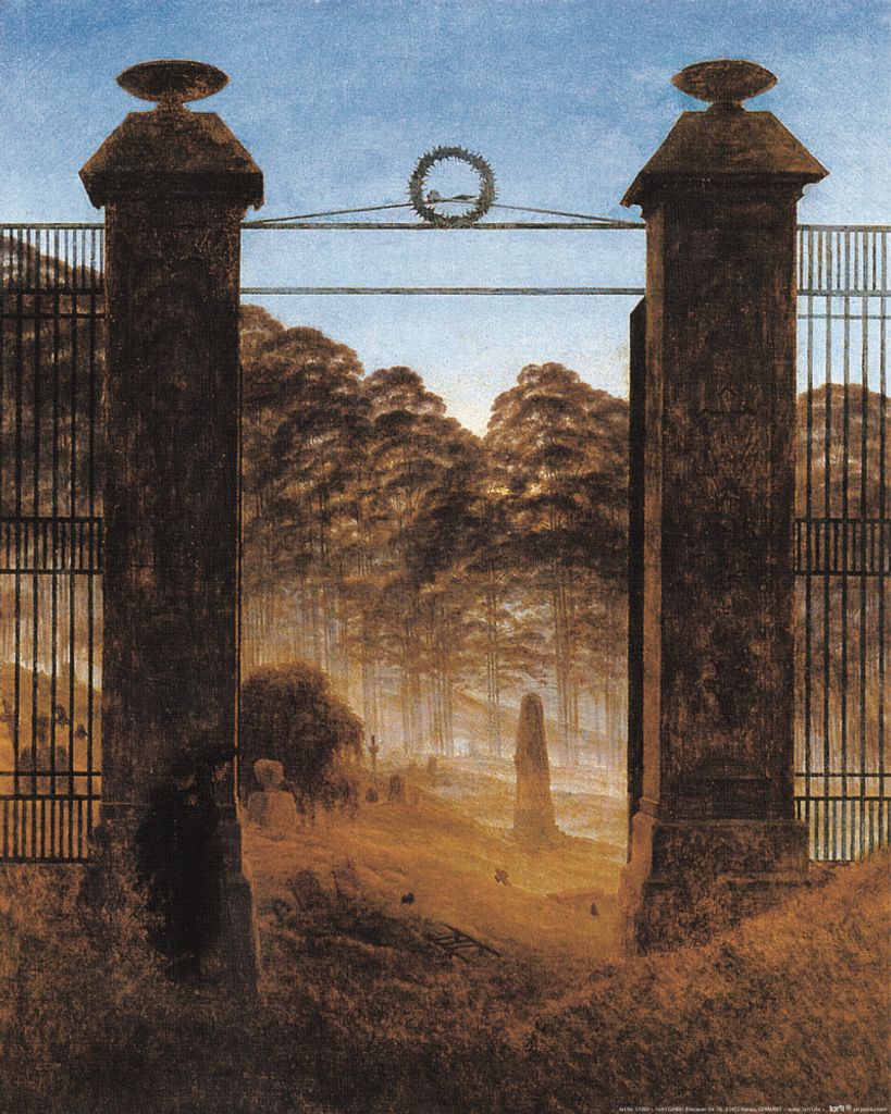 Caspar David Friedrich Kunstdruck Bild - Friedhofseingang, 1825 (50 x 40 cm)