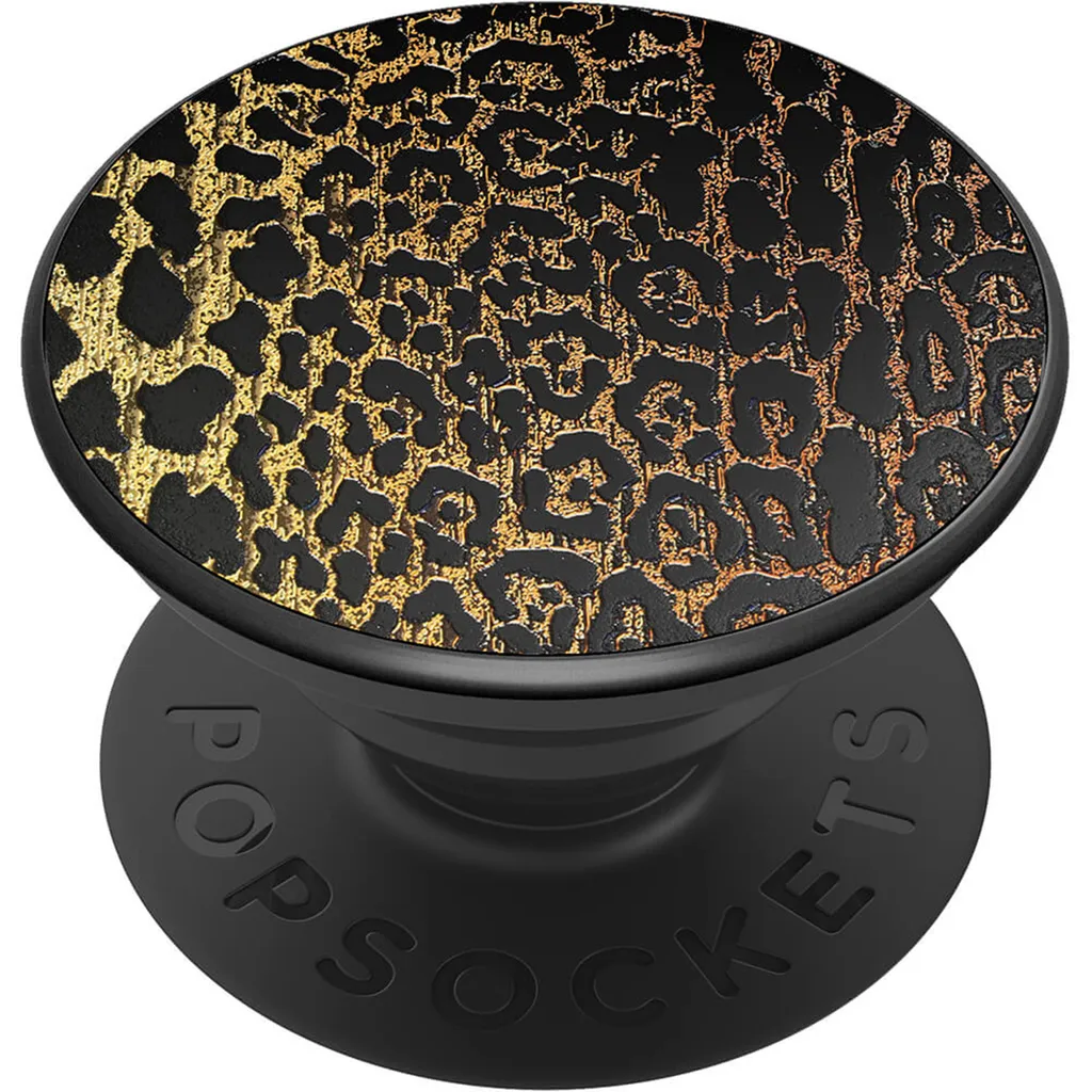 Évitez les chutes avec le PopSockets Luxe PopGrip Métal Gaufré Léopard