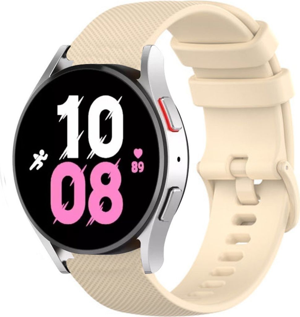 Strap-it Samsung Galaxy Watch 5 - 44mm Luxus-Silikonarmband (Beige)