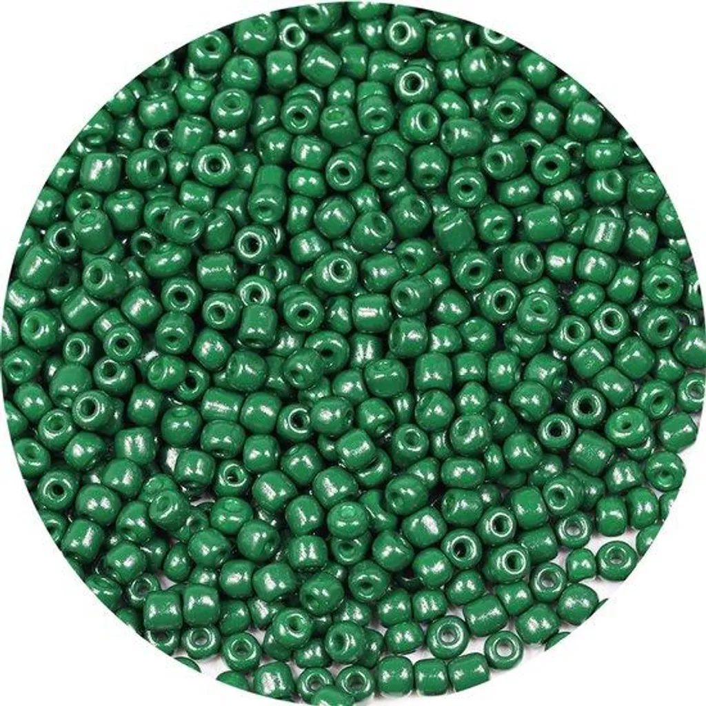 Rocailles en verre vert foncé 4 mm type 6/0 pour tissage et décoration