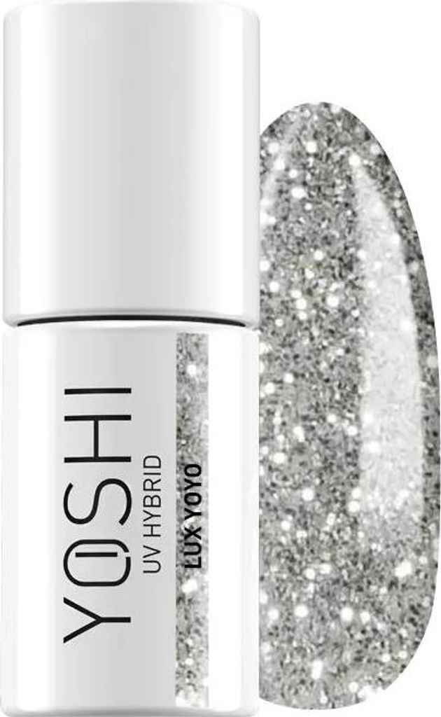 Yoshi Hybrid lak na nehty stříbrný brokát s puntíky – Obrázek produktu 
