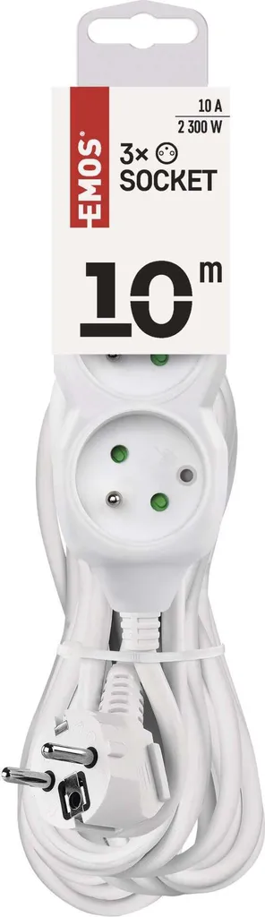 EMOS P0310 Prolunga 10 Metri Bianca 3 Prese PVC | Prezzo e Scheda