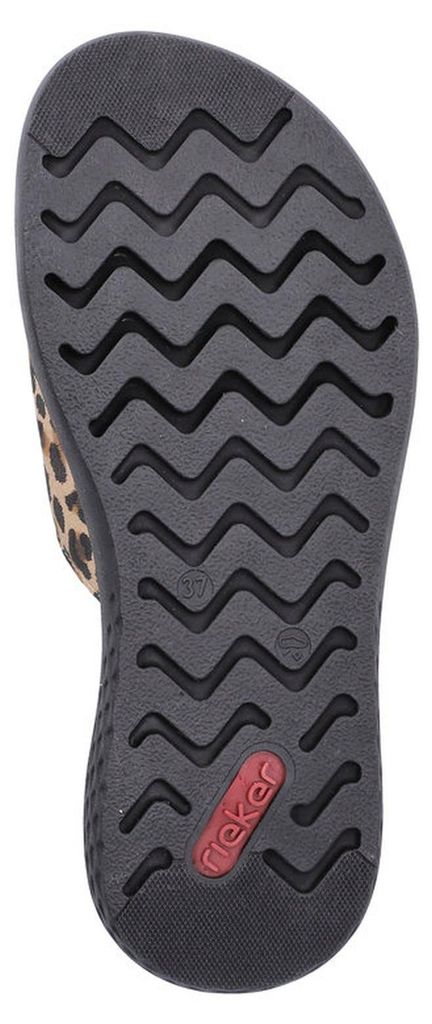 Rieker Damen Pantolette Klettverschluss Blumenapplikation V1562, Größe:40 EU, Farbe:Braun