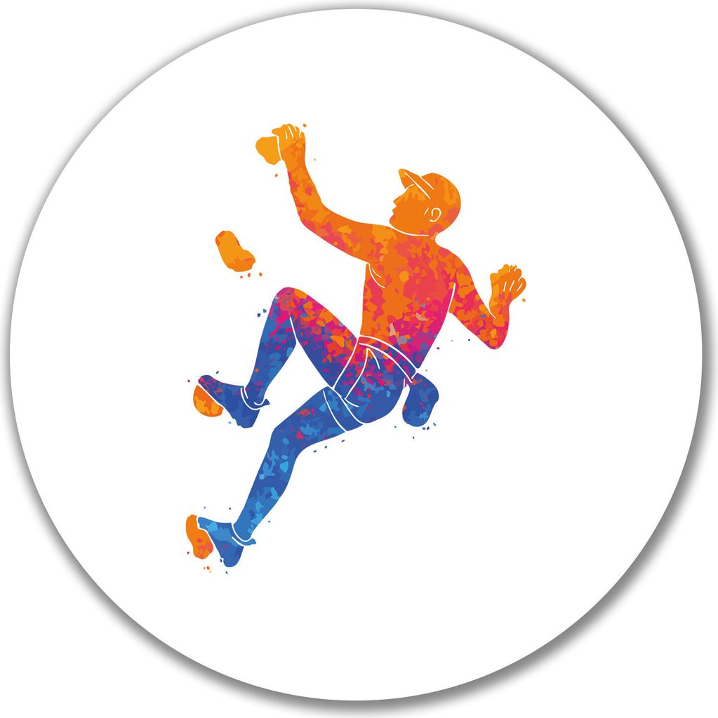 Huuraa Aufkleber Bouldern Klettern 10cm rund Sticker Geschenkidee