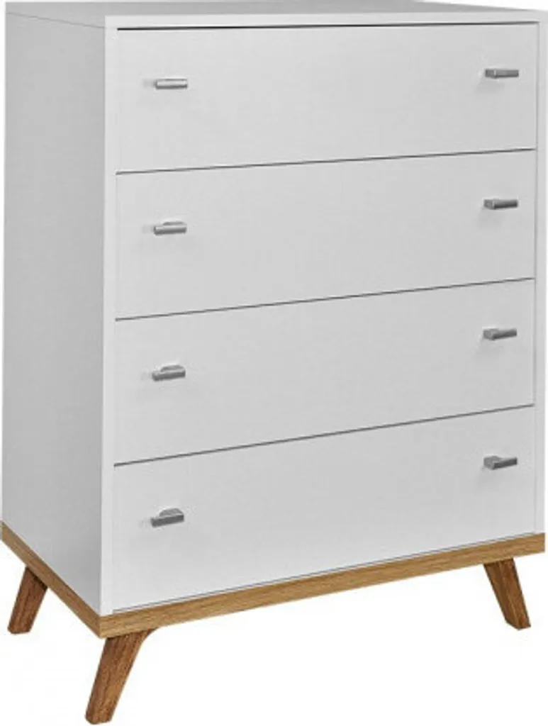 Cassettiera KATIA – rovere bianco / dorato