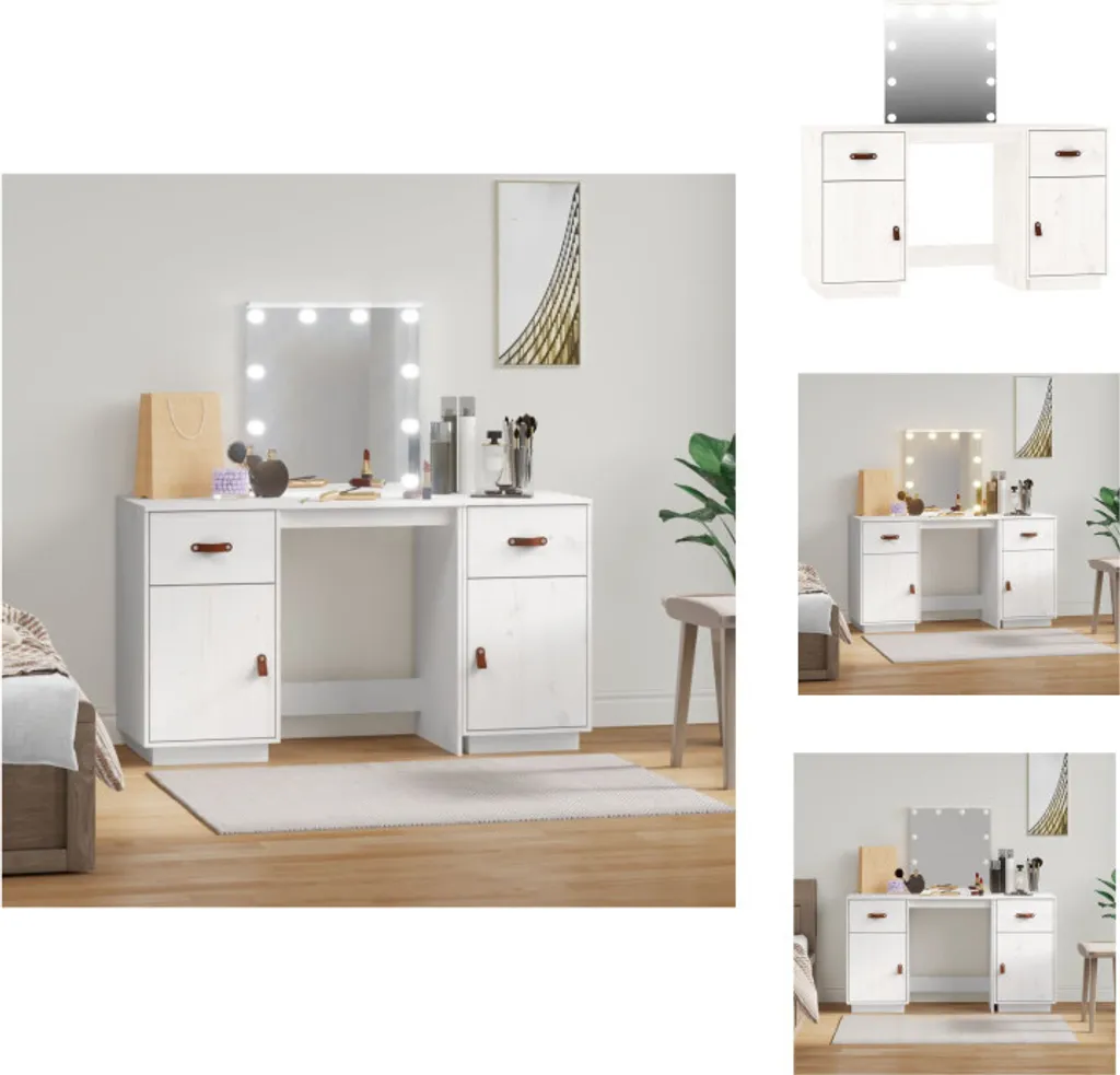 Espace Beauté avec Coiffeuse LED Blanche - Idéal pour Chambre et Soins