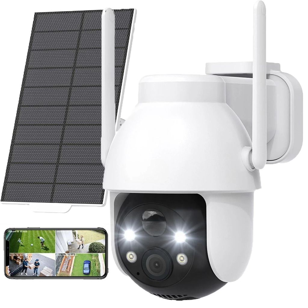 2K 3MP Überwachungskamera Aussen Solar 360° PTZ Kamera Produktbild 