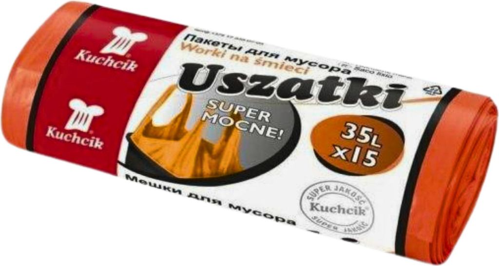 Müllsäcke mit Griffen, super stark, orange, 35L, 15 Stk. Produktbild 