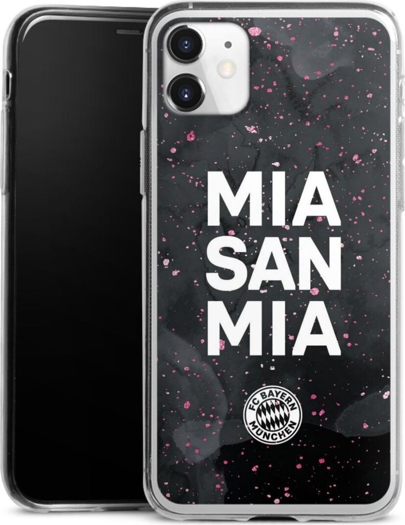 DeinDesign Slim Hülle für Apple iPhone 11 Silikon Case Ultra Dünn Handyhülle FC Bayern München Mia San Mia Girl Style