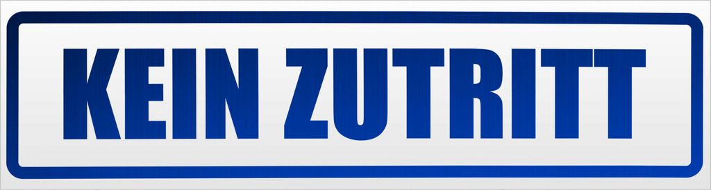 Kiwistar Kein Zutritt Magnetschild Schild magnetisch - 30cm Blau - reflektierend - Magnetfolie für Auto PKW Kfz