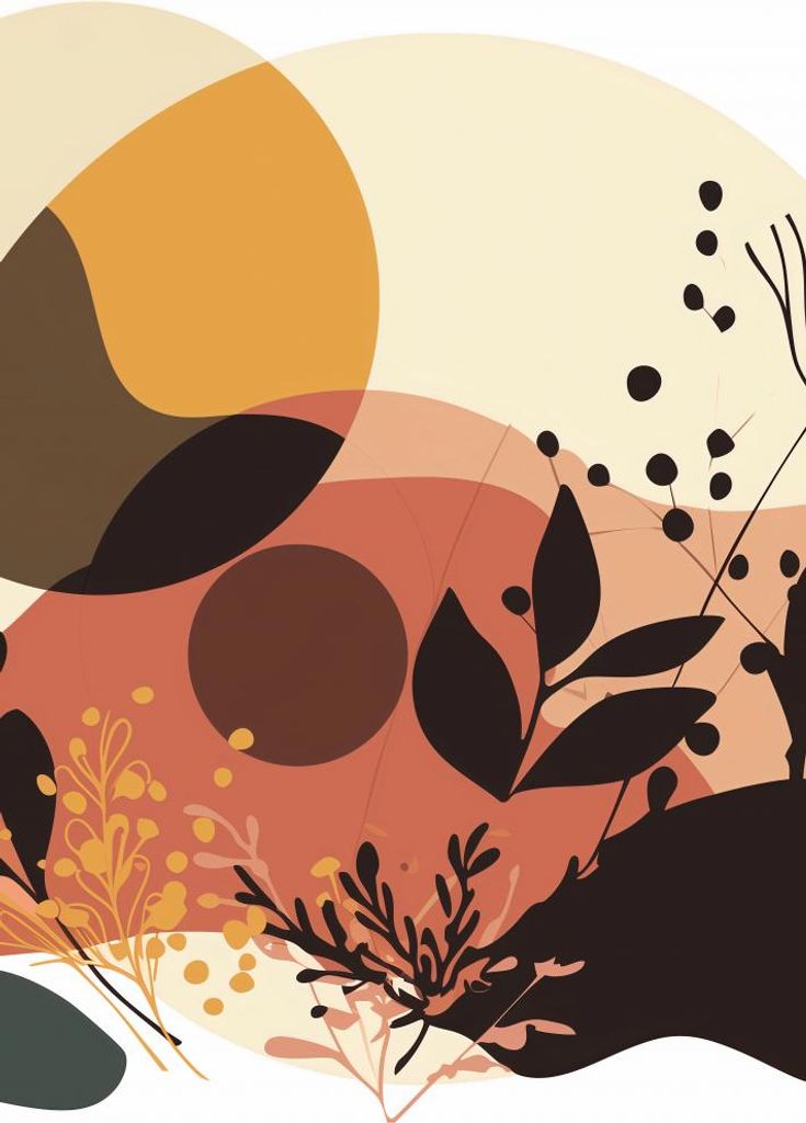 Plakat 20x30cm Sonnenuntergang im Garten
