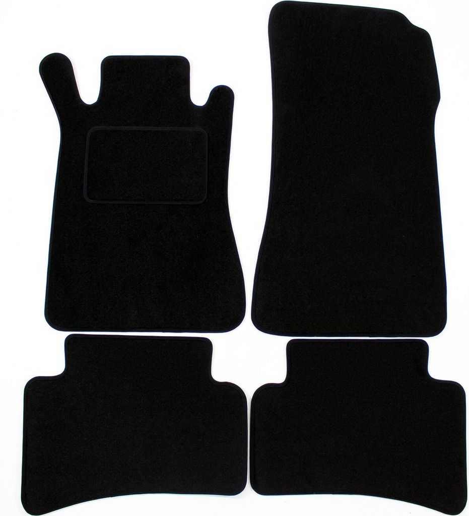 J&J AUTOMOTIVE | Velours Fußmatten Autotepiche Passend Für Mercedes C Class W203 2000-2007 4tlg, Genaue Passform, rutschfeste Untregrund, Verstä...