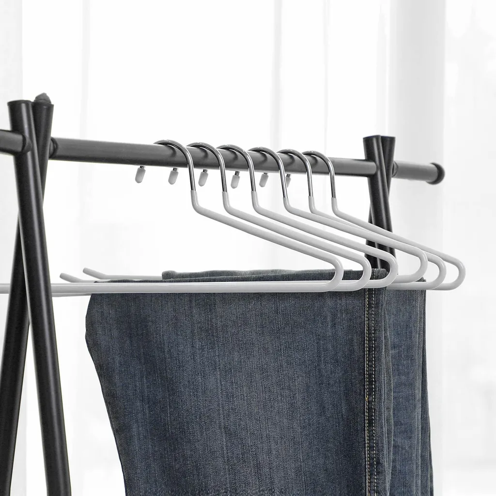 Organisateurs de dressing : 20 cintres porte-pantalons blancs en métal