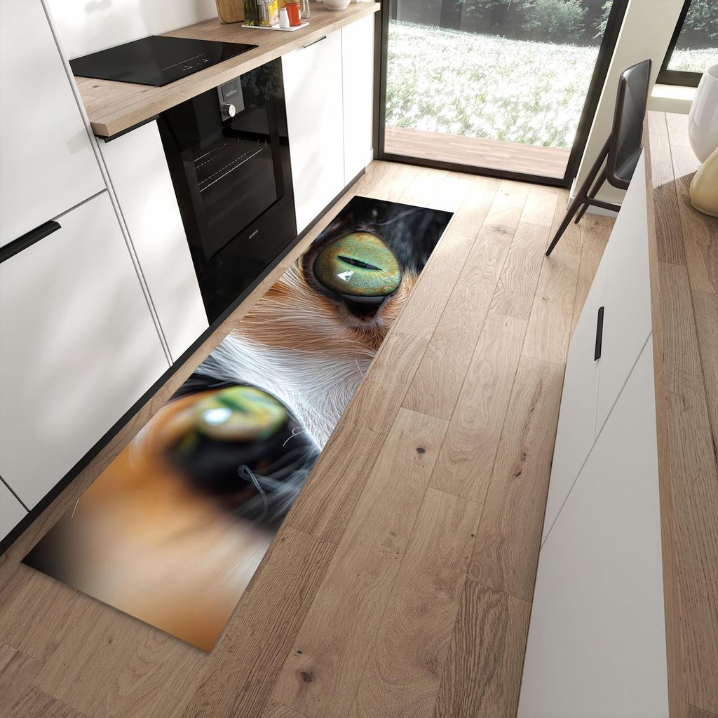 Küchenteppich 60x240cm rutschfest & abwischbar PVC Läufer - Katzenaugen