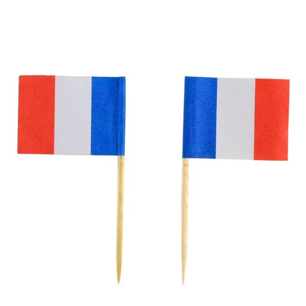 50 Deko-Picker Flagge Frankreich weiß blau