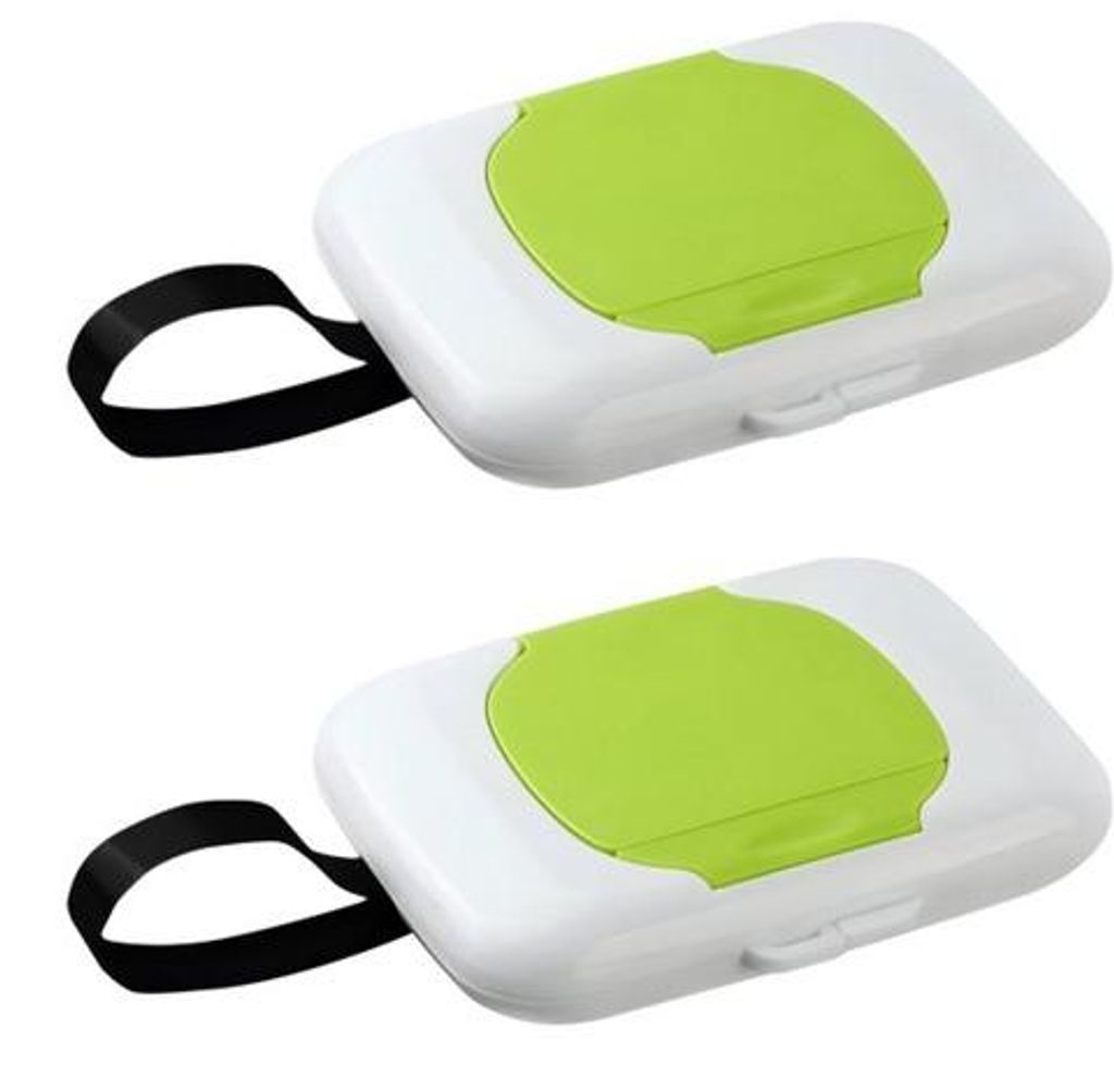 Babydoekjes-Set, 2 Stück, Reise- und Luiertas-Dispenser, Navulbar, Grün, 16,5 x 13 x 2,5 cm