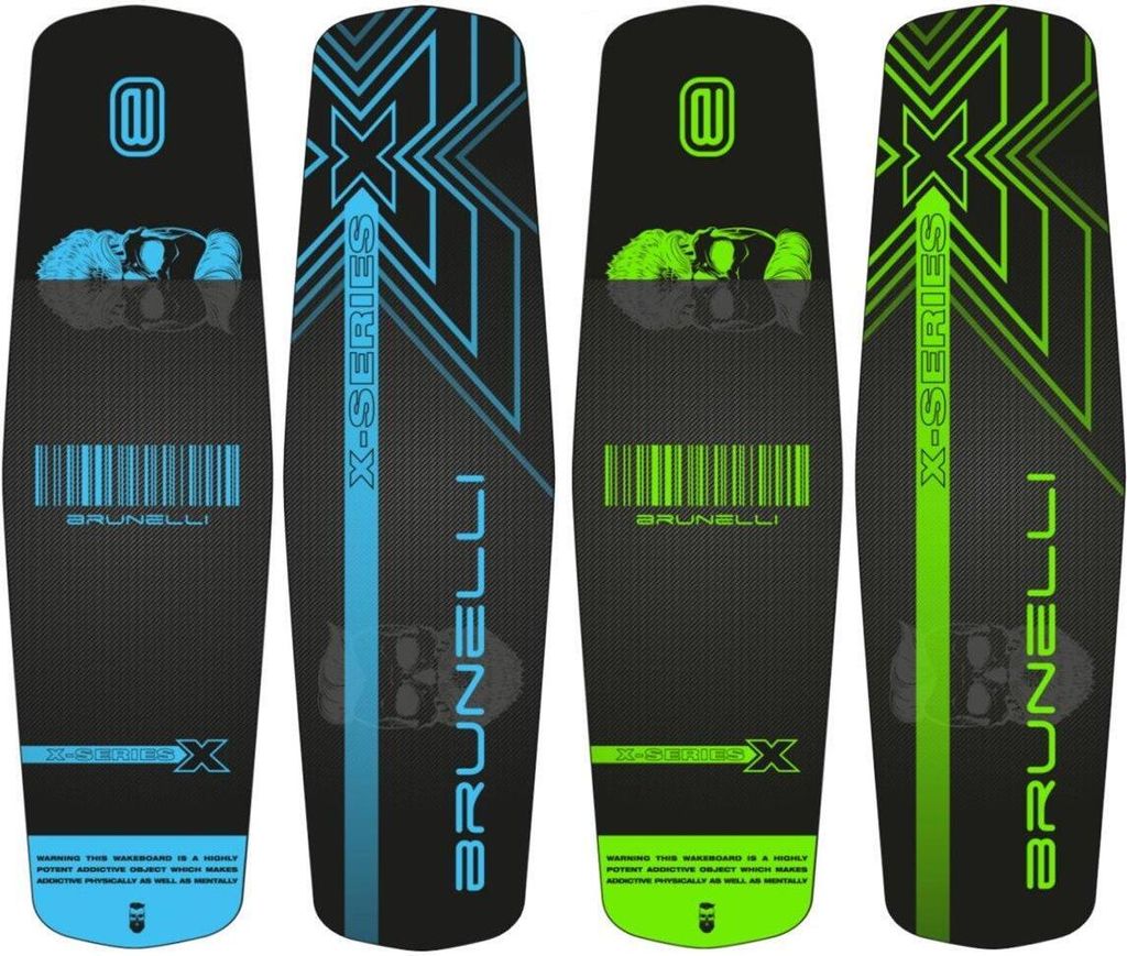 BRUNELLI Wood Flex Pro Cable Park Wakeboard Boot und Wakepark Grind-Base - Groesse: Green 145cm