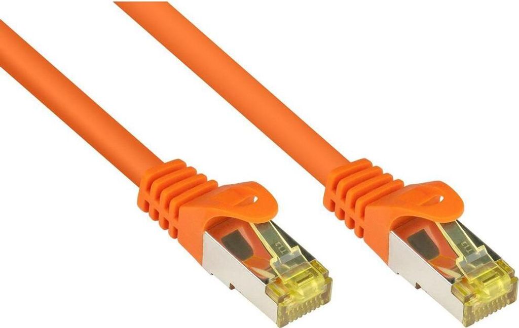 RJ45 Patchkabel Cat.7 S/FTP 20m orange mit Rastnasenschutz