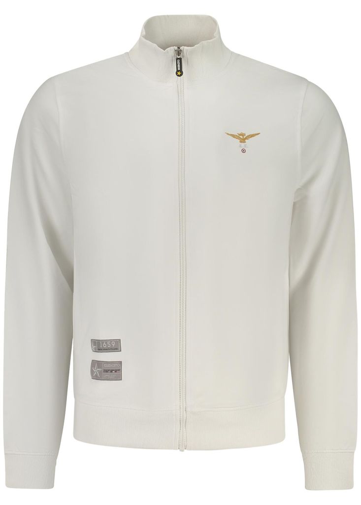 Herren-Weiß-Sweatshirt mit Reißverschluss - Stilvoll & Funktional