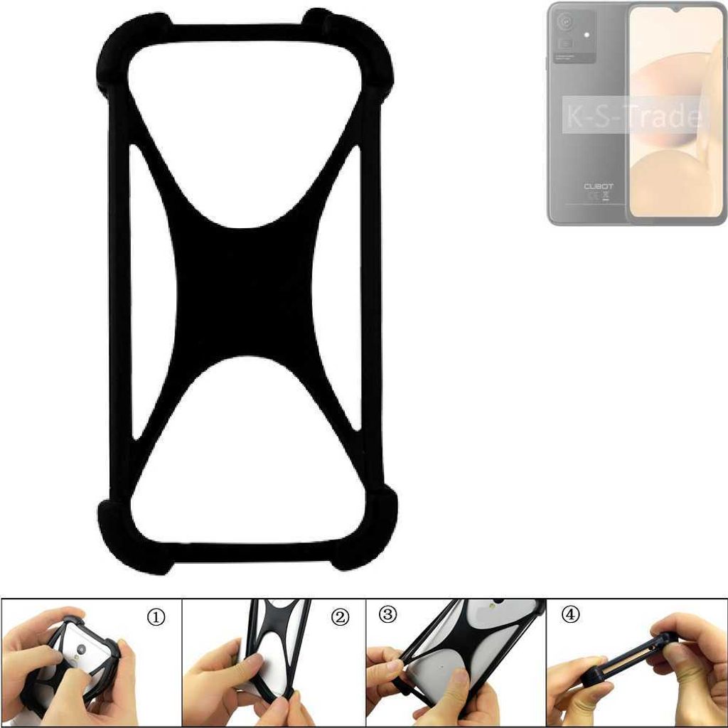 K-S-Trade Handy-Hülle Schutz-Hülle kompatibel mit Cubot Note 50 Silikon Bumper TPU Softcase Smartphone Stoßschutz, schwarz