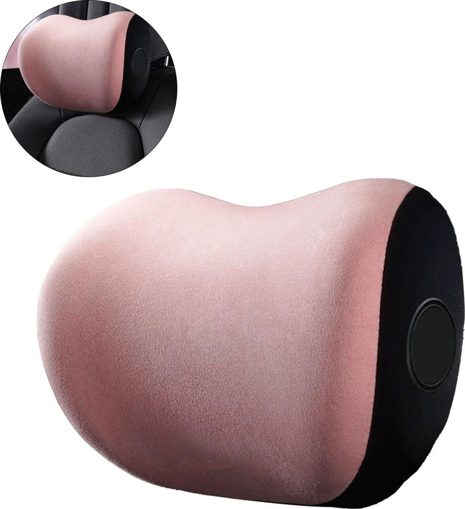 Autositz-Kopfstütze, Memory-Schaum, Kopf-Nackenstütze, Auto-Stützkissen, Kissen für Büro, Rosa