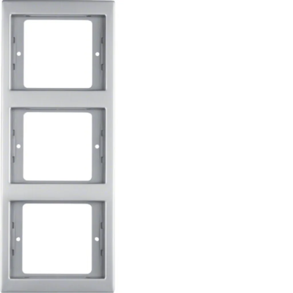 Plaque de finition triple Berker K.5 en Inox 3 postes Réf 13337004 Pro